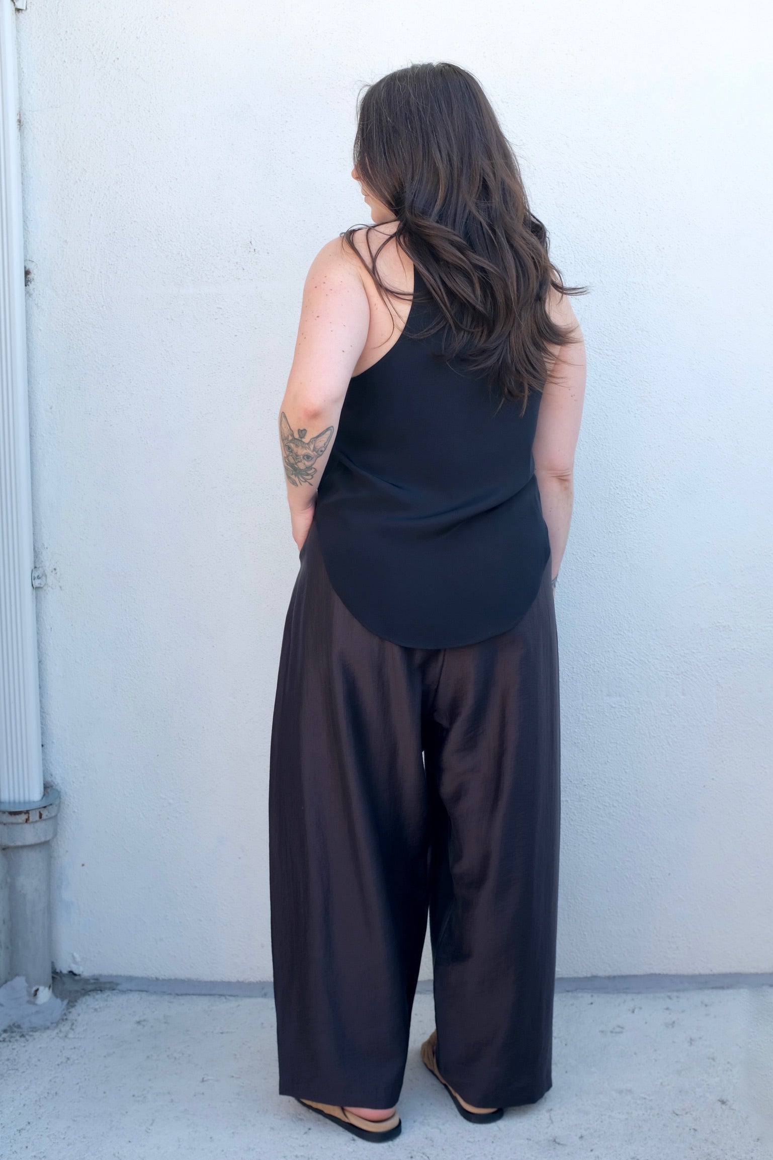 Modern Weaving Skinny Racer Tank / Black