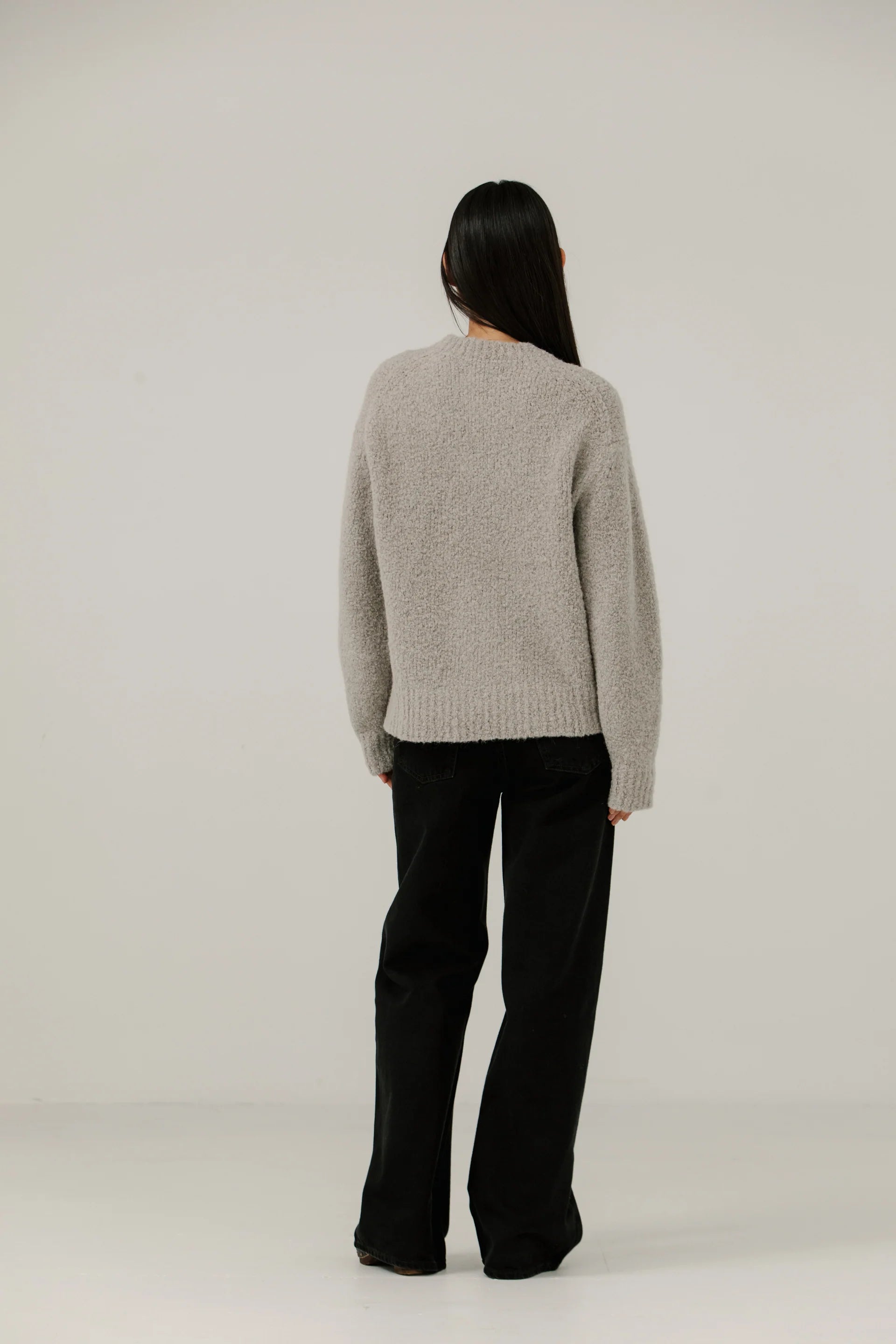 Bare Knitwear Colette Boucle Crewneck / Mushroom