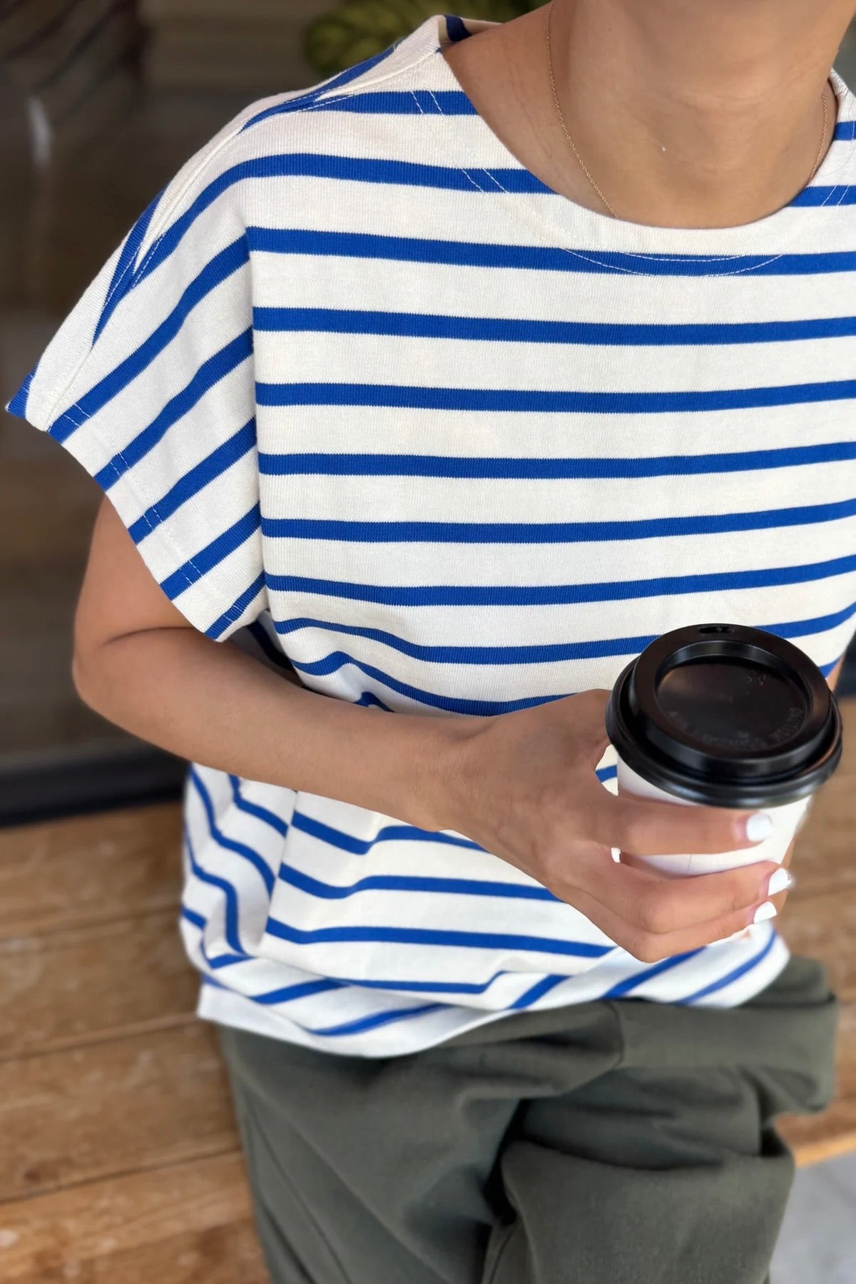 Le Bon Shoppe Manon Tee / Blue Stripe on Cream