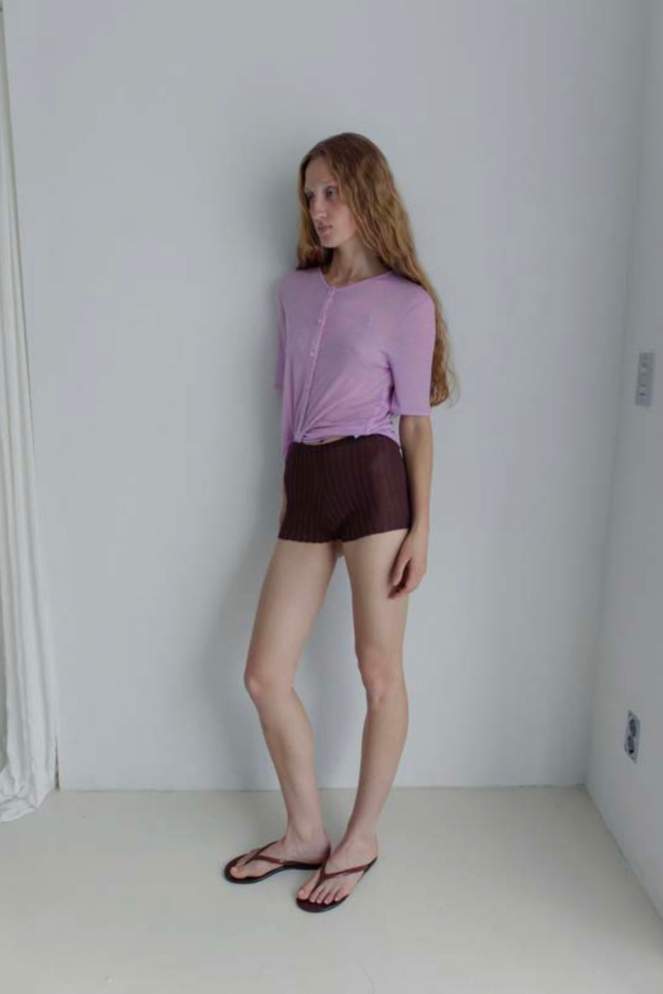 Susumu Recycled Bae Shortsleeve Cardigan / Pink