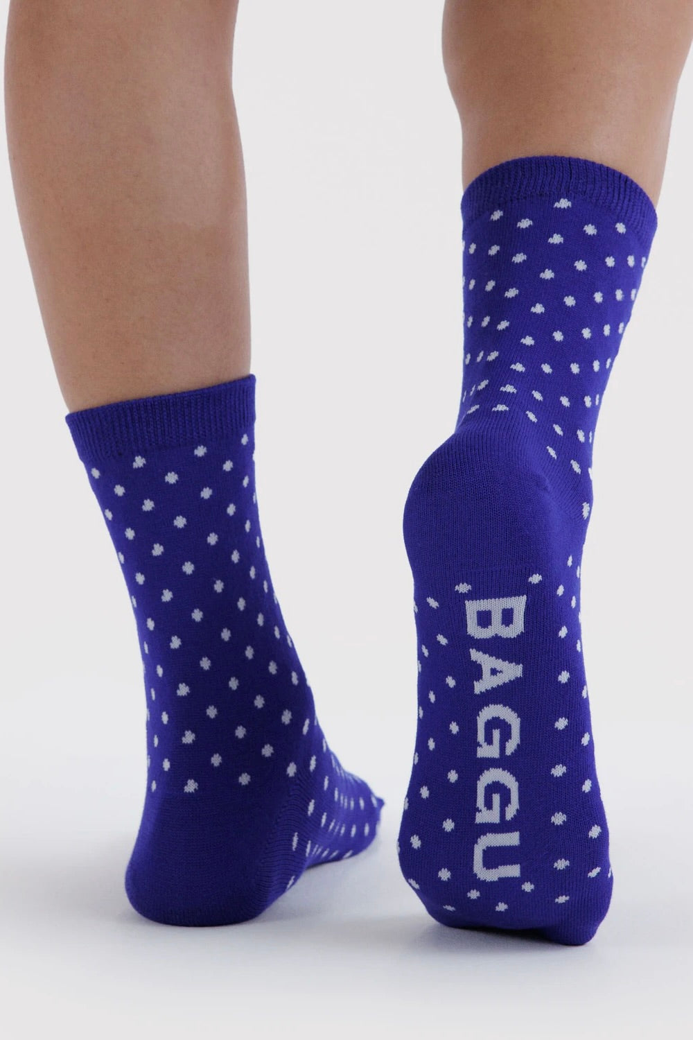 Crew Sock / Blue + White Micro Dot