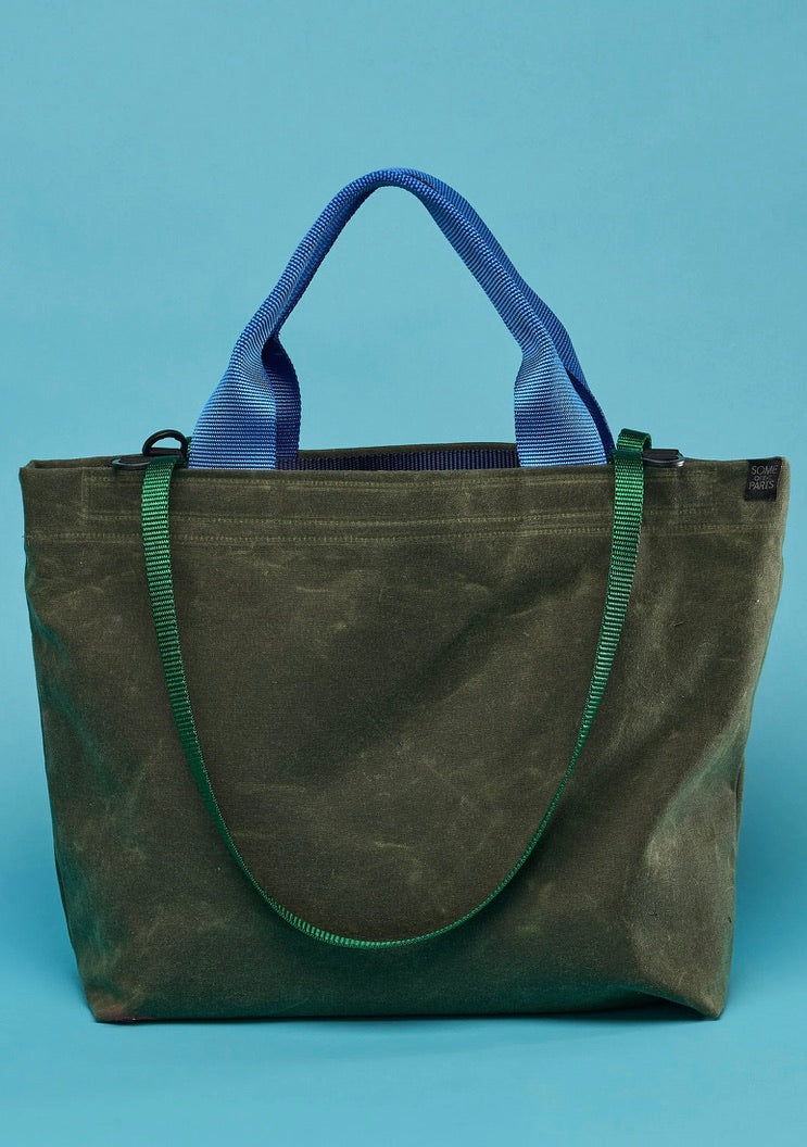 Market Tote / Green Wax Canvas