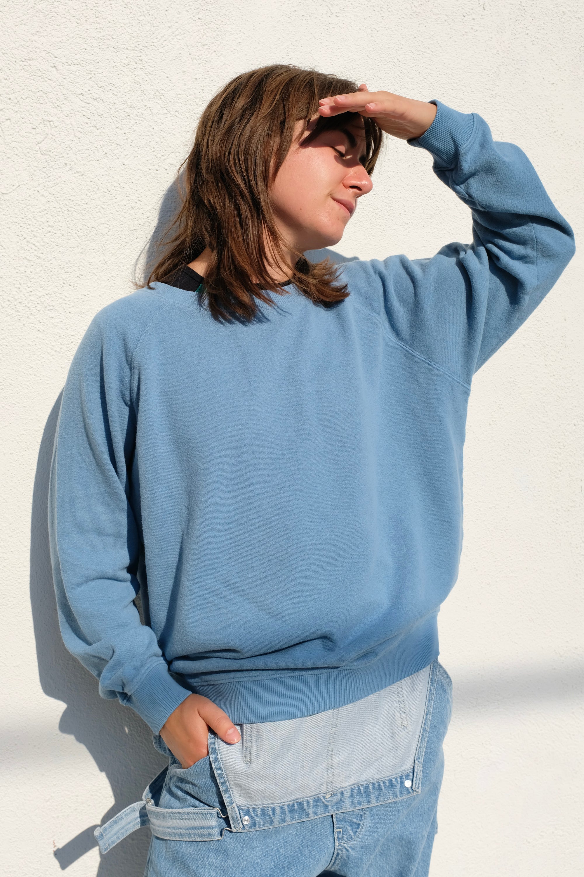 Jungmaven Bonfire Long Sleeve Raglan / Blue Heaven
