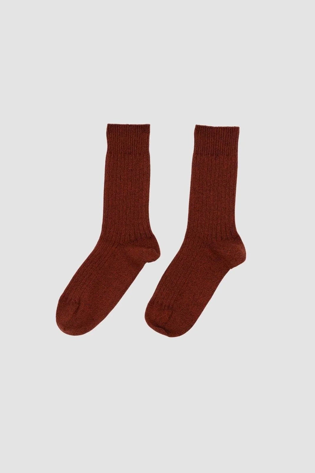 Baserange Rib Overankle Sock / Burgundy-Rust