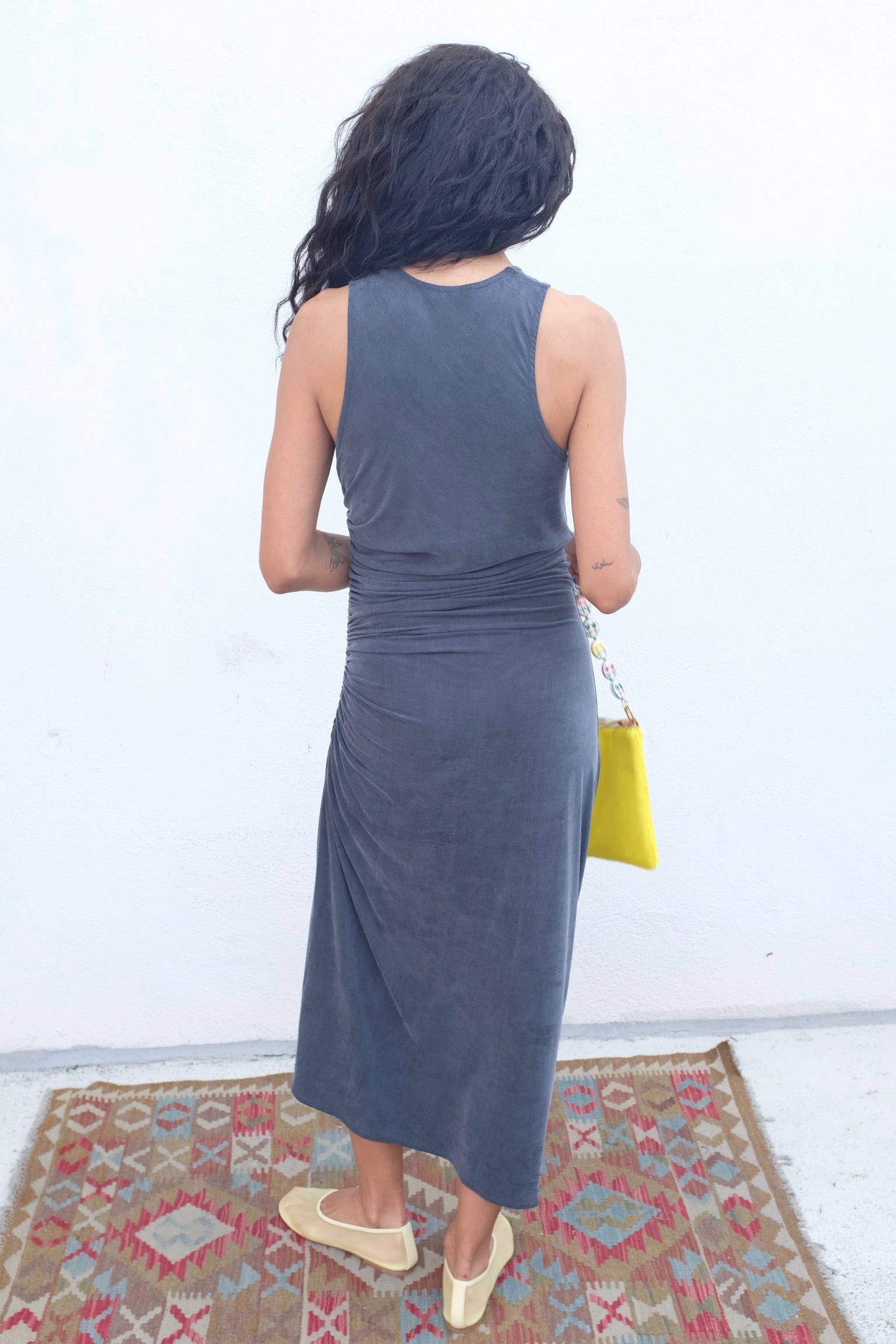 Agolde Anya Ruched Dress / Grey