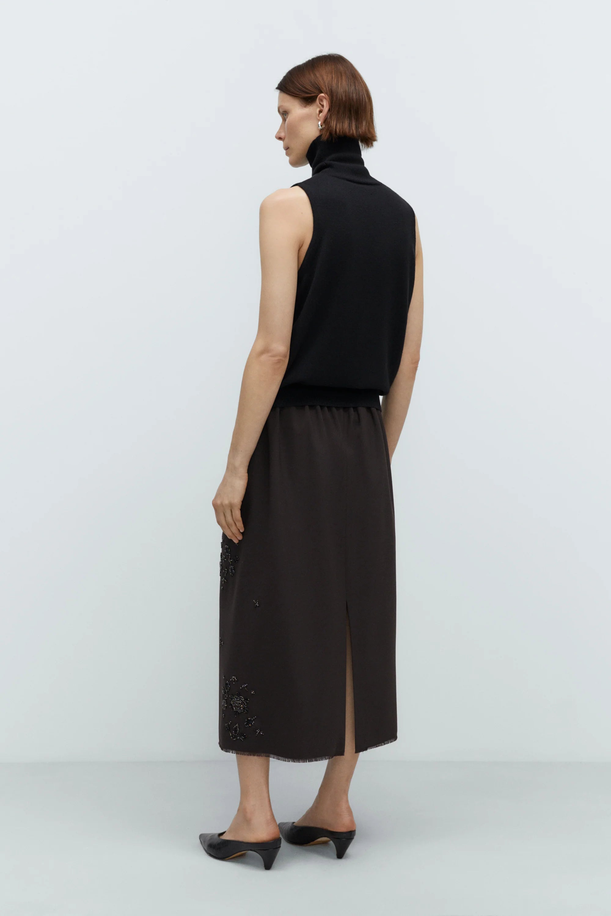 Cordera Merino Wool Turtleneck Vest / Black