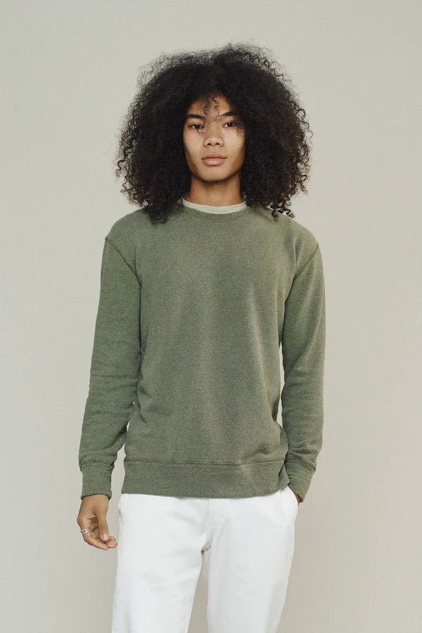 Jungmaven Tahoe Sweatshirt / Heathered Olive Green