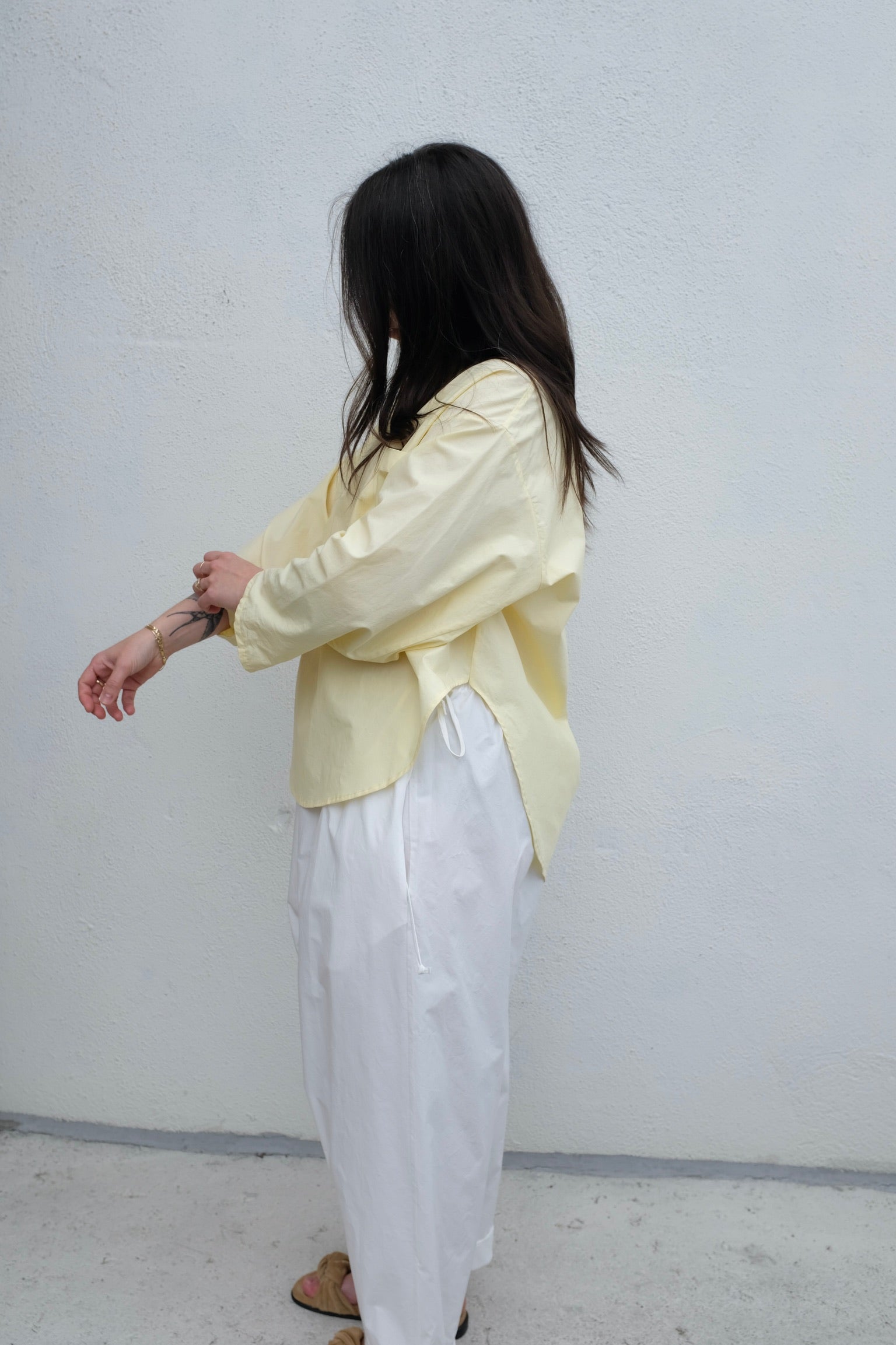 Modern Weaving Pocket Popover Top / Butter