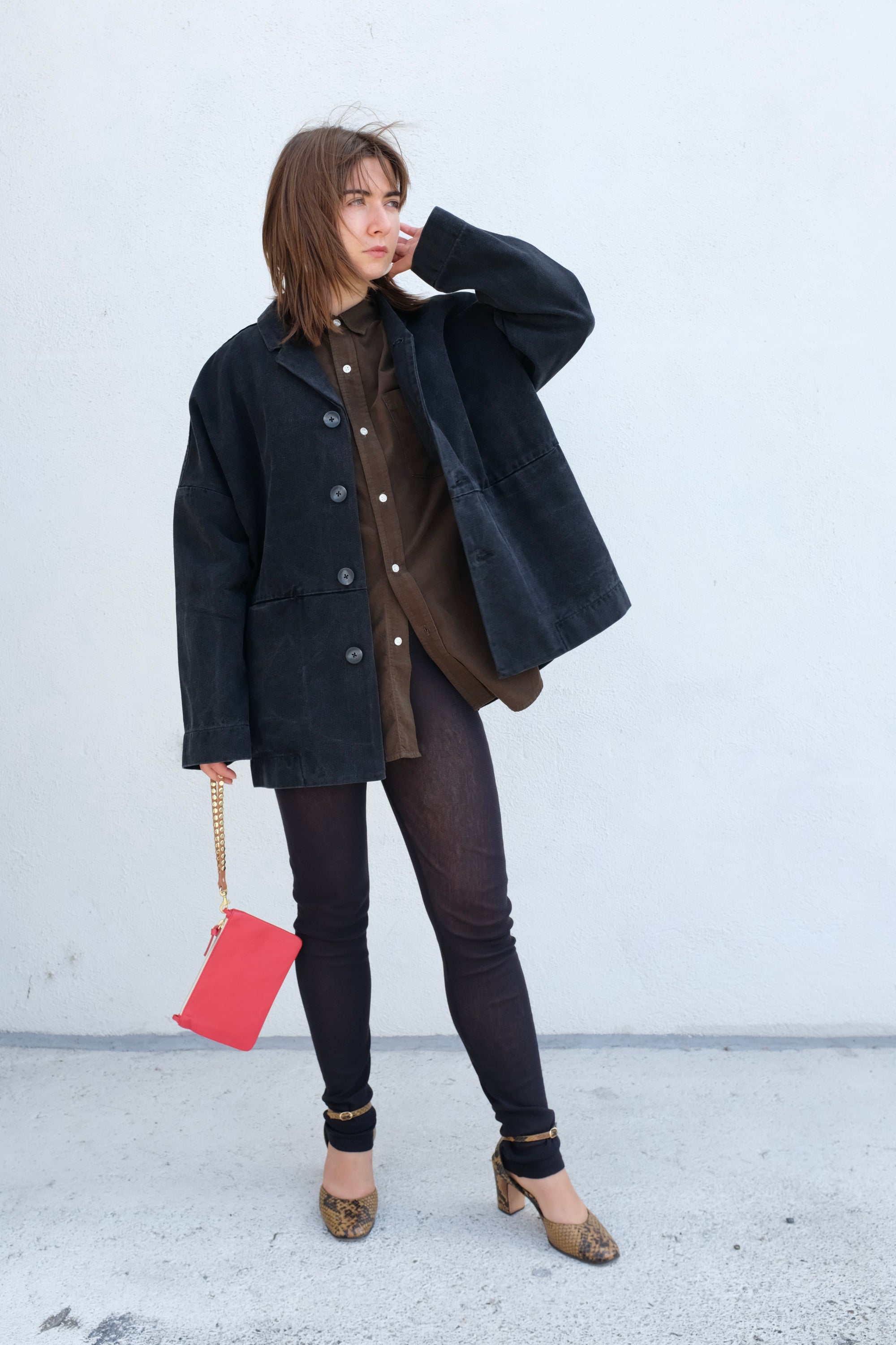 Black Crane Mesh Leggings / Black