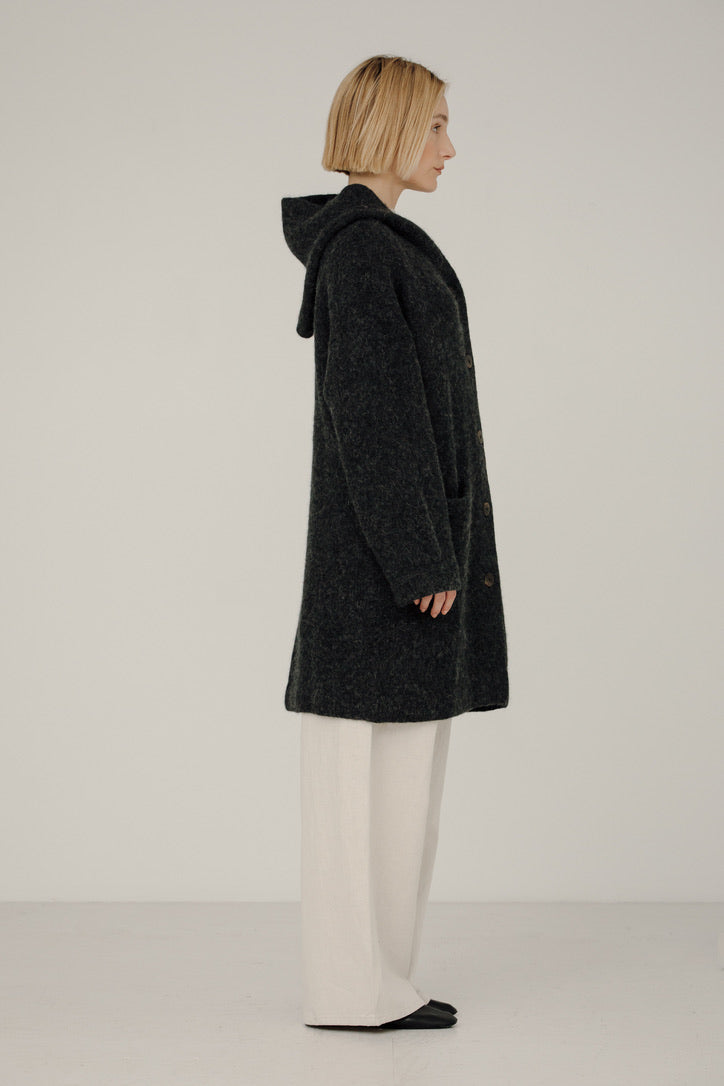 Bare Knitwear Nook Alpaca Coat / Basalt