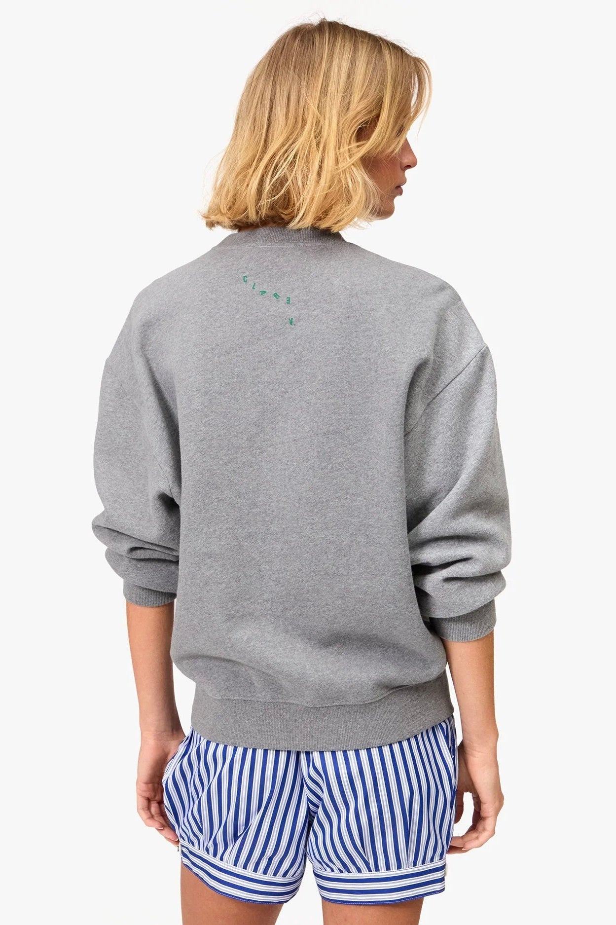 Clare V. Oversized Ciao Sweatshirt / Grey Melange