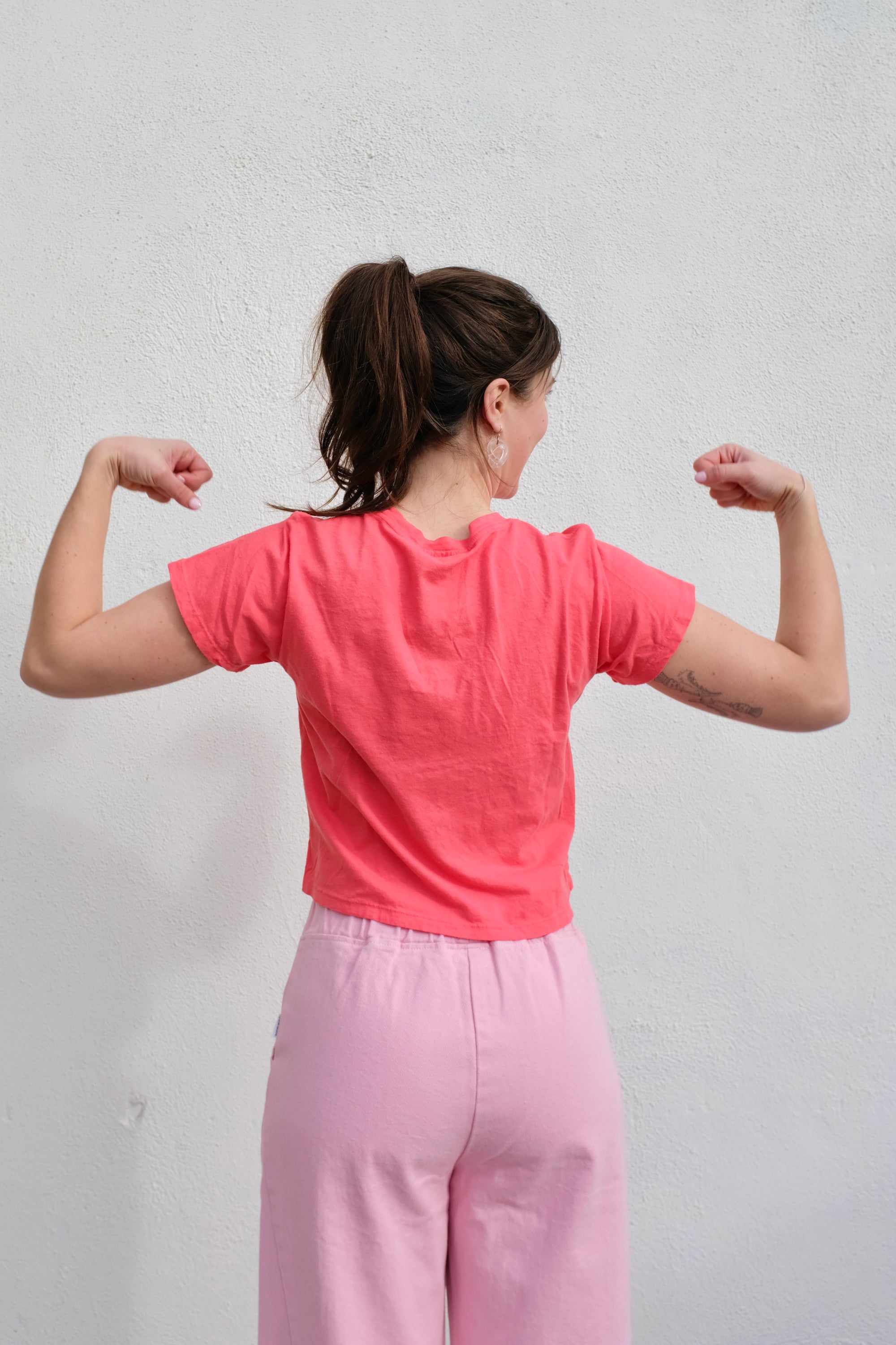 Jungmaven Cropped Ojai Tee / Sunset Coral