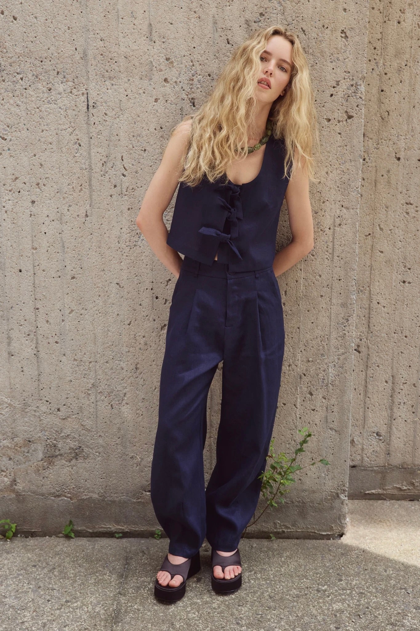 Eve Gravel Saxon Knot Cami / Marine