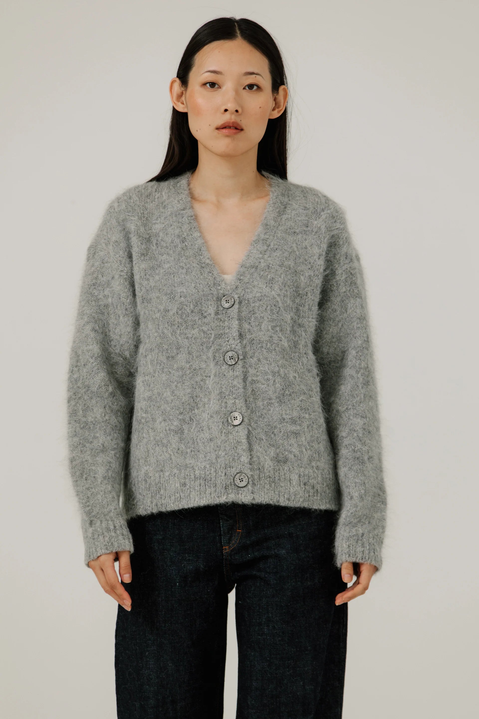 Bare Knitwear Suri Alpaca Cardigan / Grey