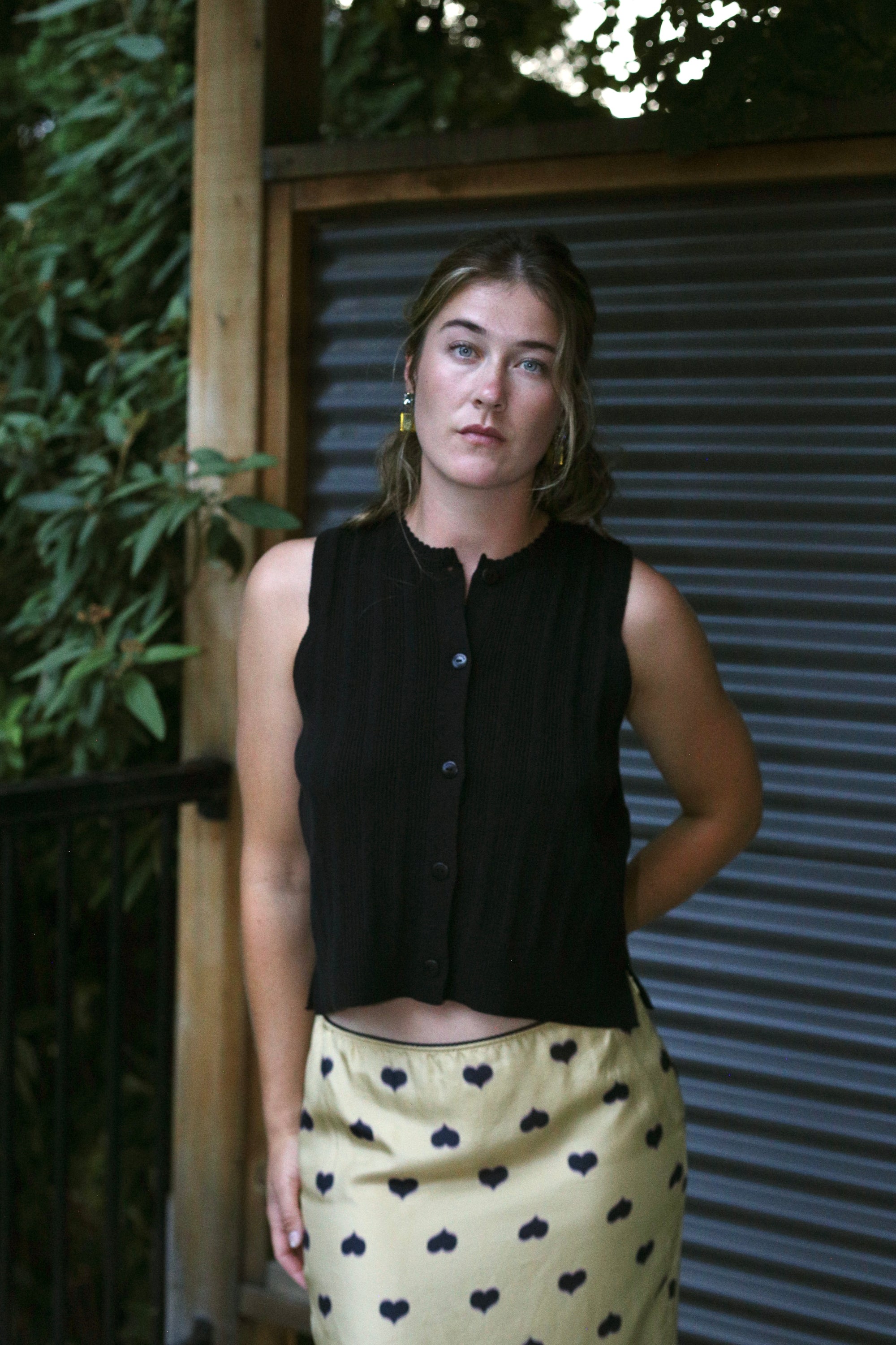 Cordera Merino Wool Ribbed Waistcoat / Black