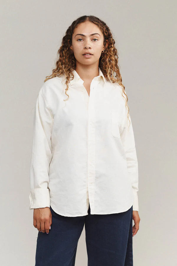 Jungmaven Catalina Button Down Shirt / Washed White