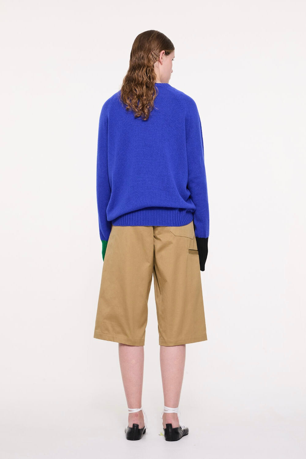La Fetiche Unisex Lambswool Sweater with Contrast Cuff / Blue