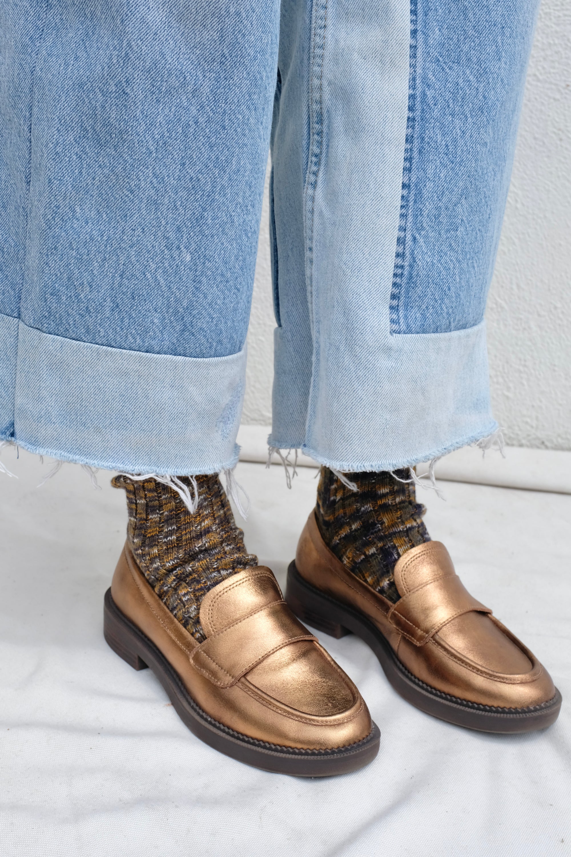 Baserange Twist Overankle Socks / Olive Green Melange