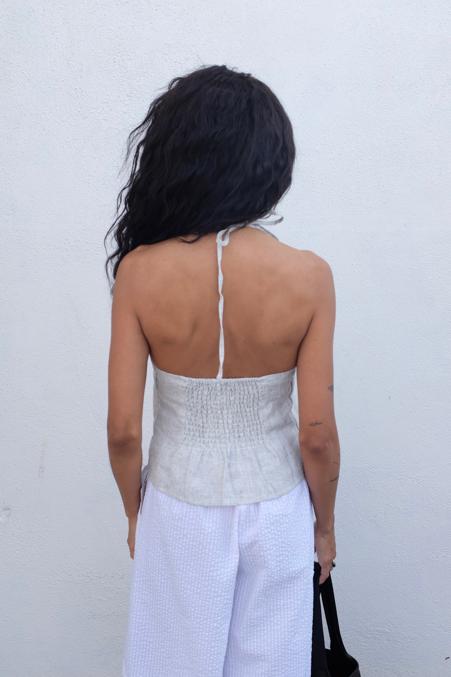 Deiji Studio Close Halter Top / Fine Stripe