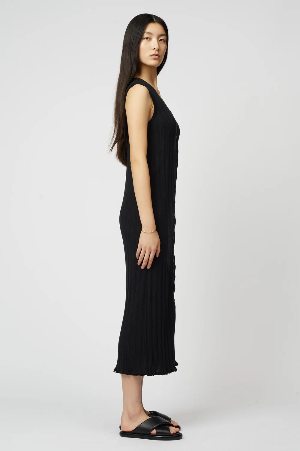 Atelier Delphine Slim Long Vest Dress / Black