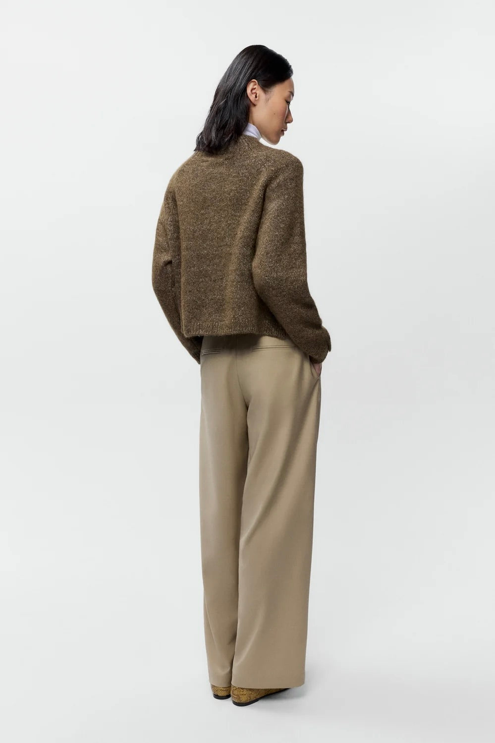 Cordera Melange Polo Sweater / Pardo