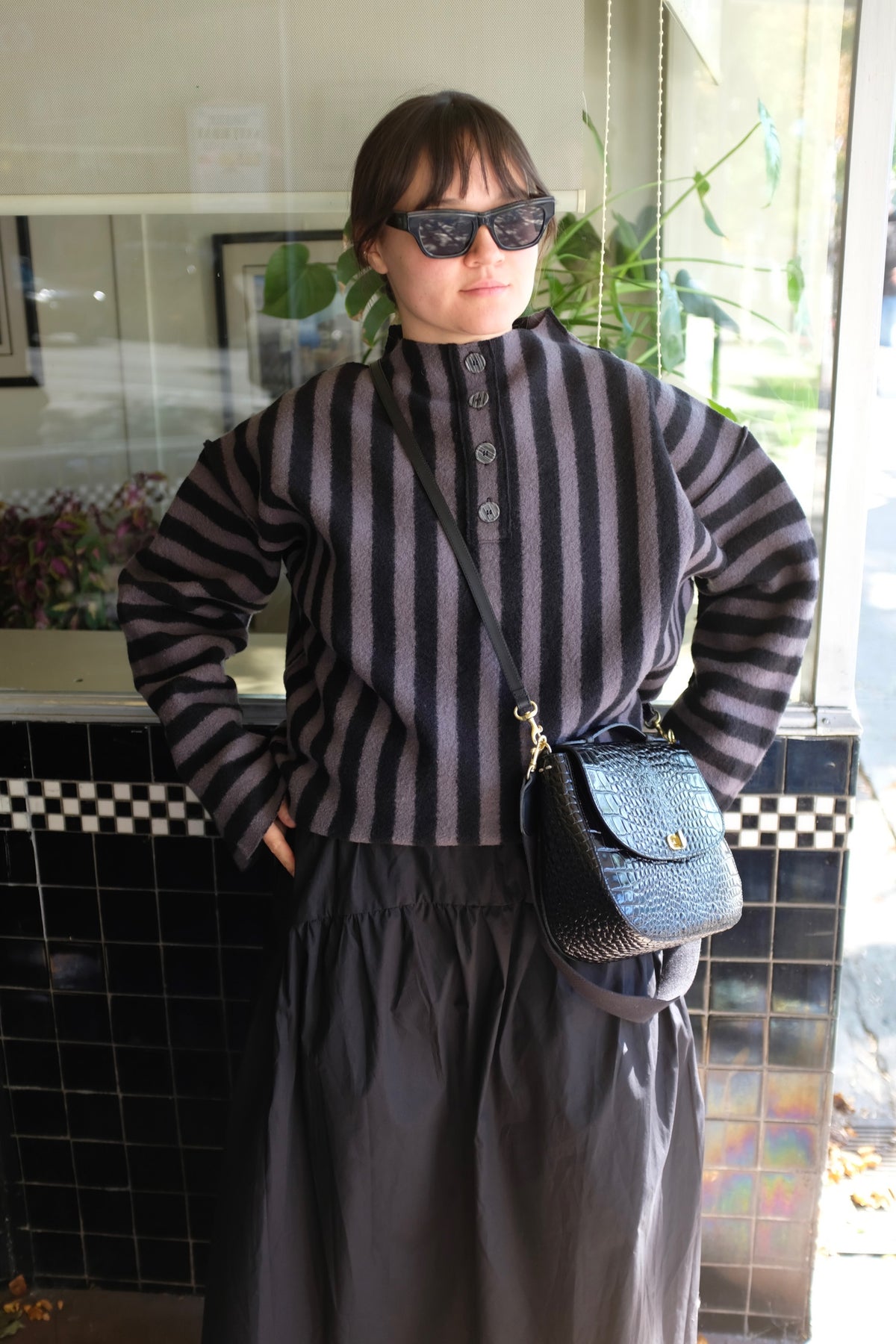 Rus Shikai Polo Sweater / Black + Marengo