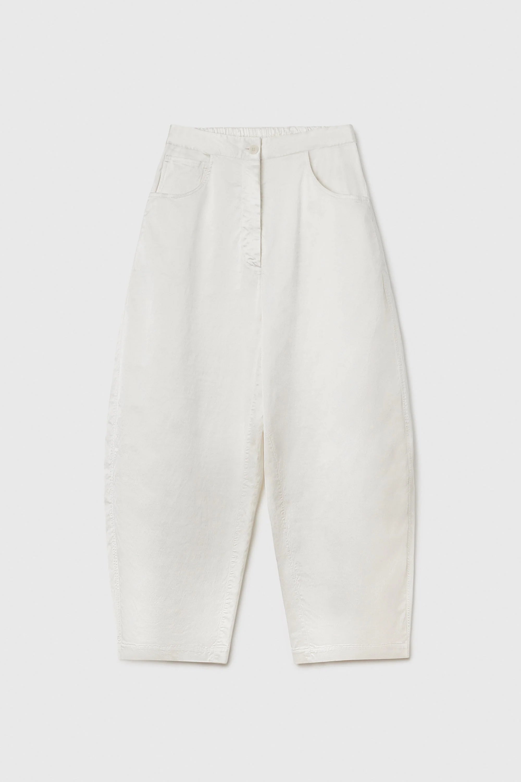 Cordera Satin Curved Pants / White