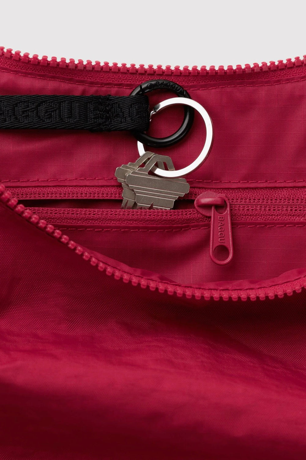 Medium Nylon Crescent Bag / Cherry