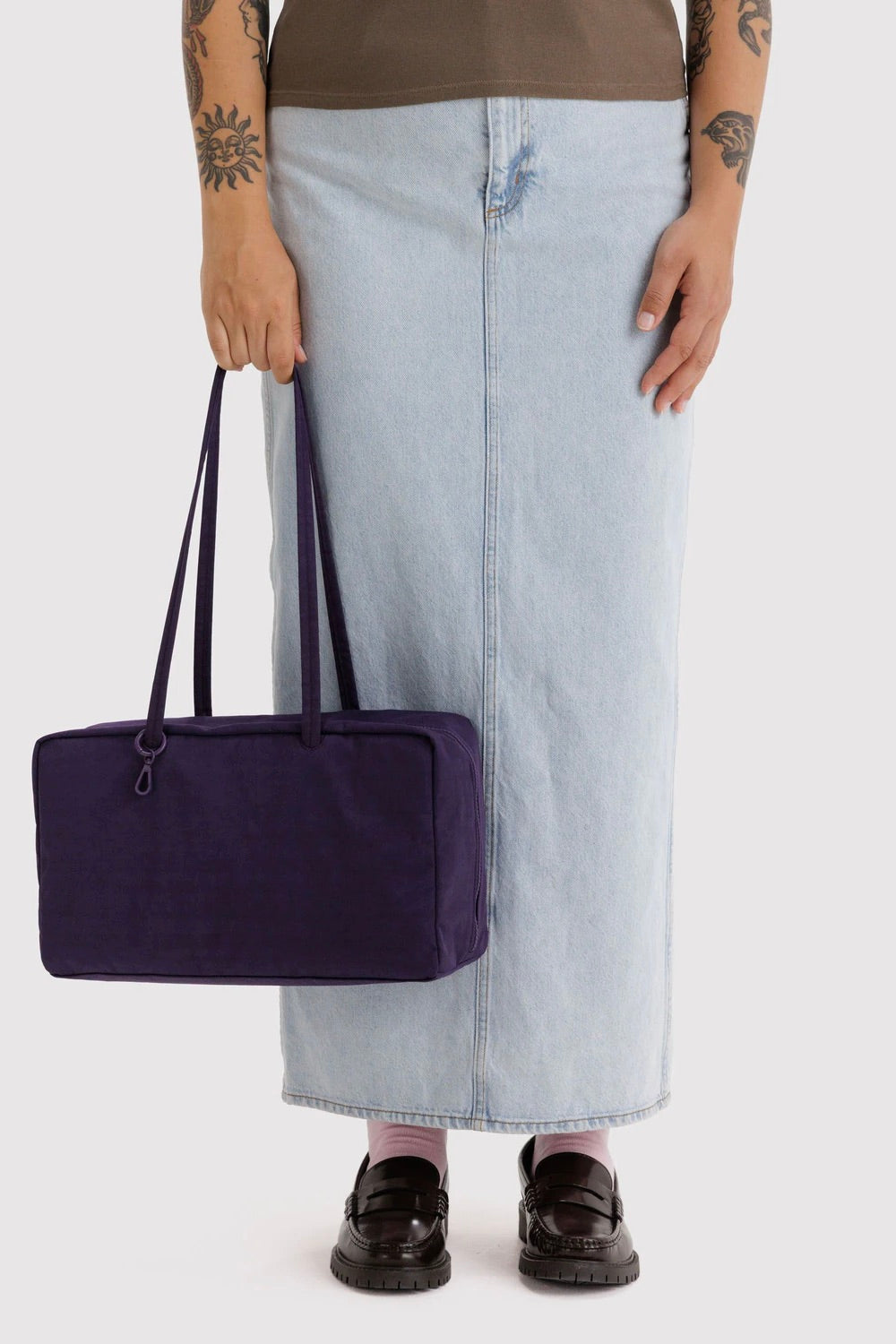 Baggu Medium Nylon Bowler Bag / Fig