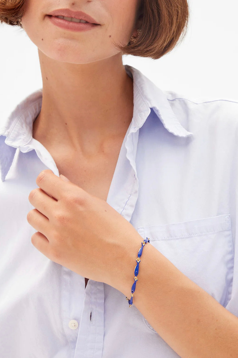 Enamel Sardine Bracelet / Cobalt