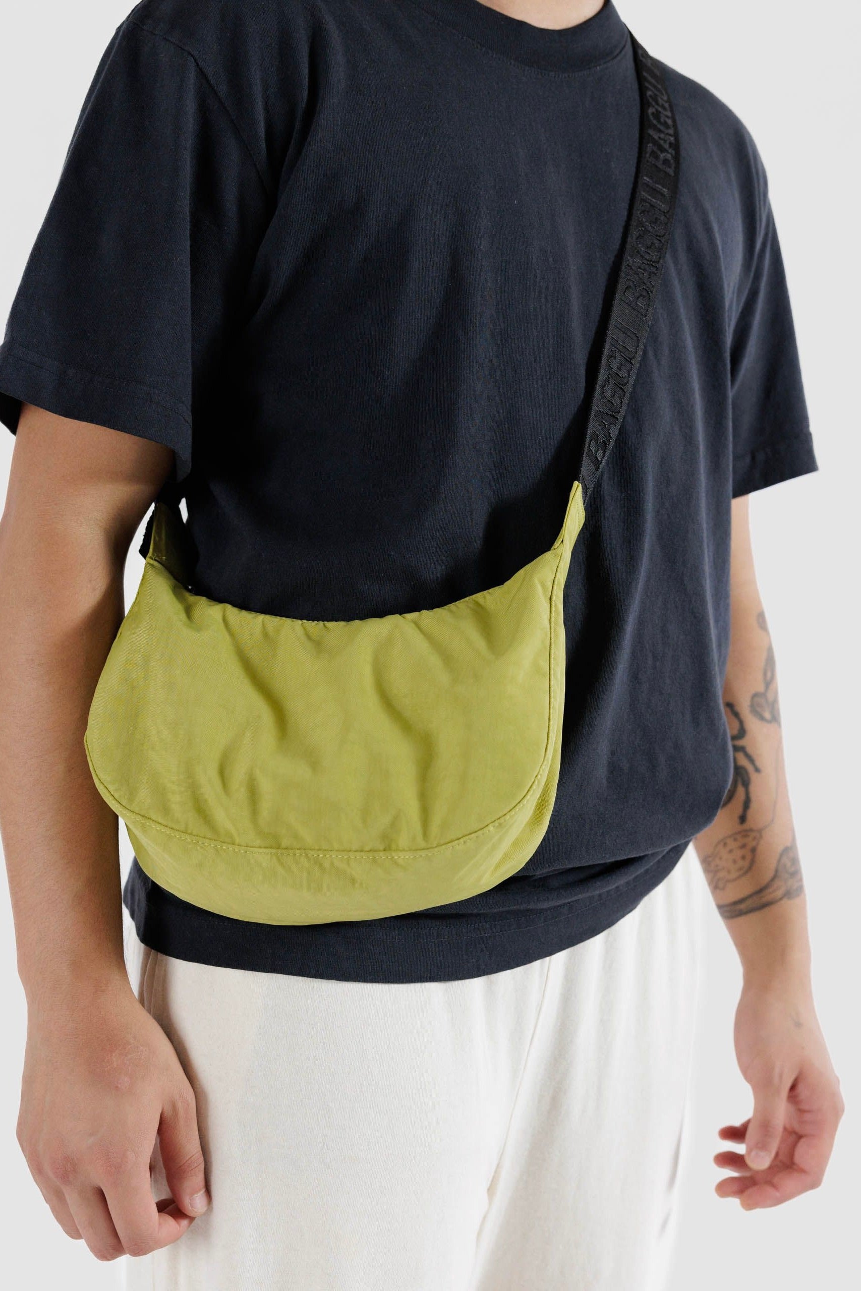 Small Nylon Crescent Bag / Lemongrass