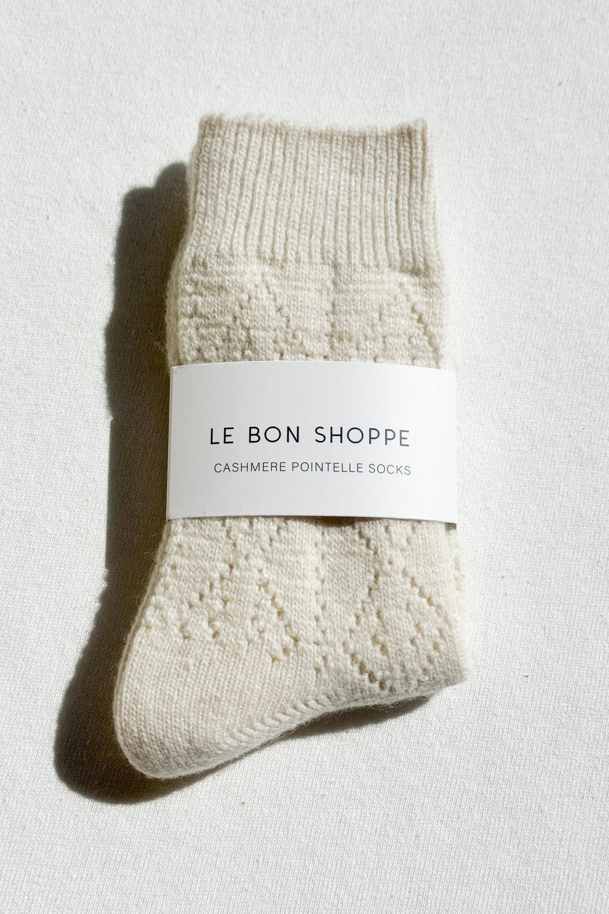 Le Bon Shoppe Cashmere Pointelle Socks / Cream