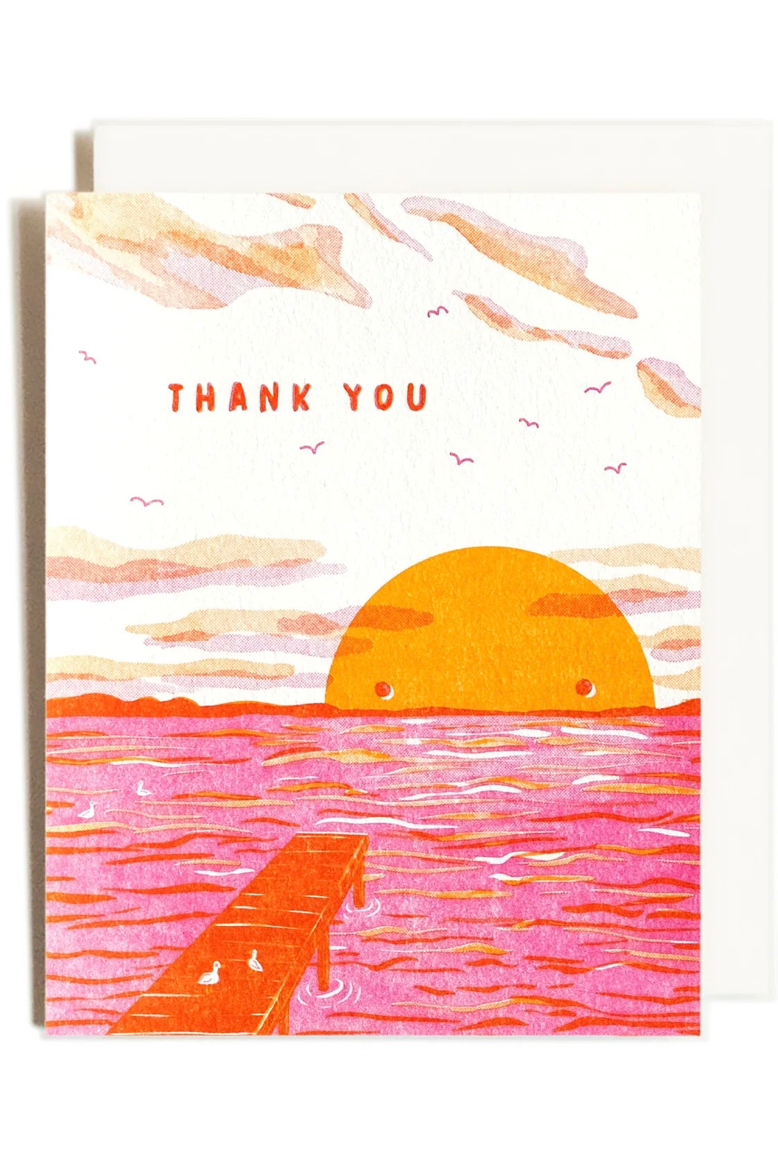 Homework Letterpress Thank You Sunset