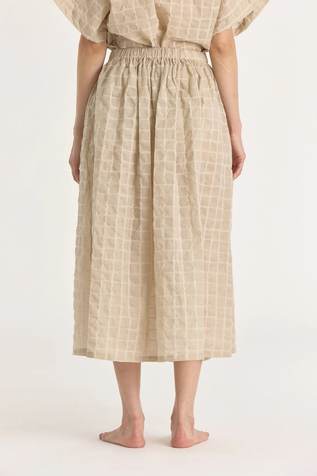Black Crane Ripple Finish Skirt / Beige