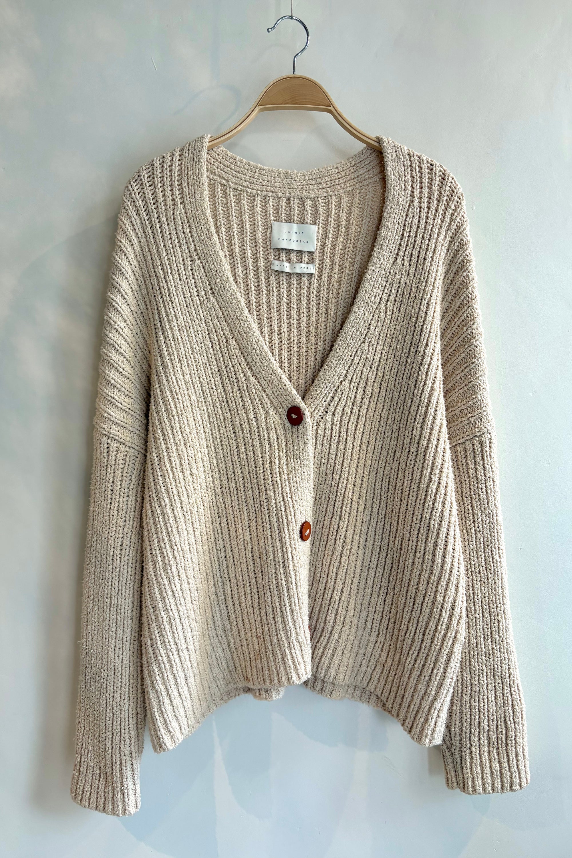 Pre-Loved / Lauren Manoogian Pima Cotton Cardigan / Cream / Size 2