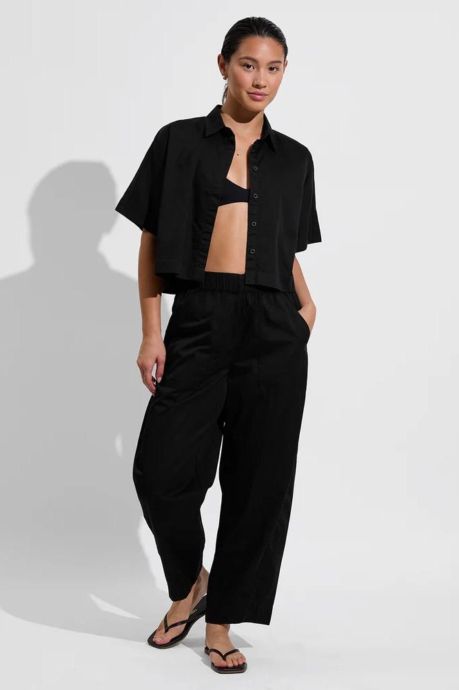 Left on Friday Tour Cropped Shirt / Jet
