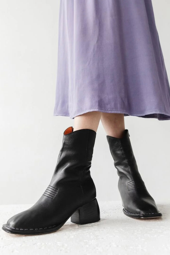 Either/Or West Boot / Black Leather