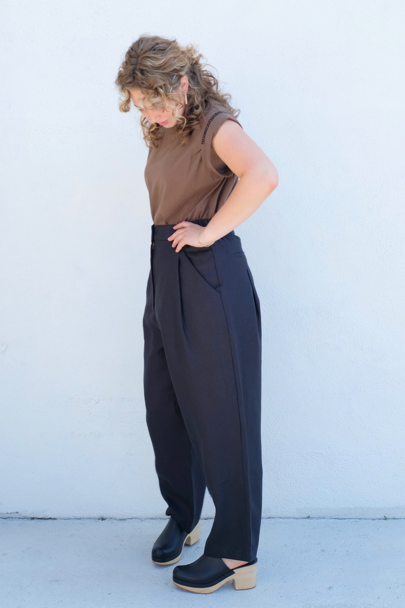 Navy Straight Linen Pants Long Linen Trousers Elasticated Linen Pants Women Linen  Pants Linen Clothing Women Sustainable Clothing -  Singapore