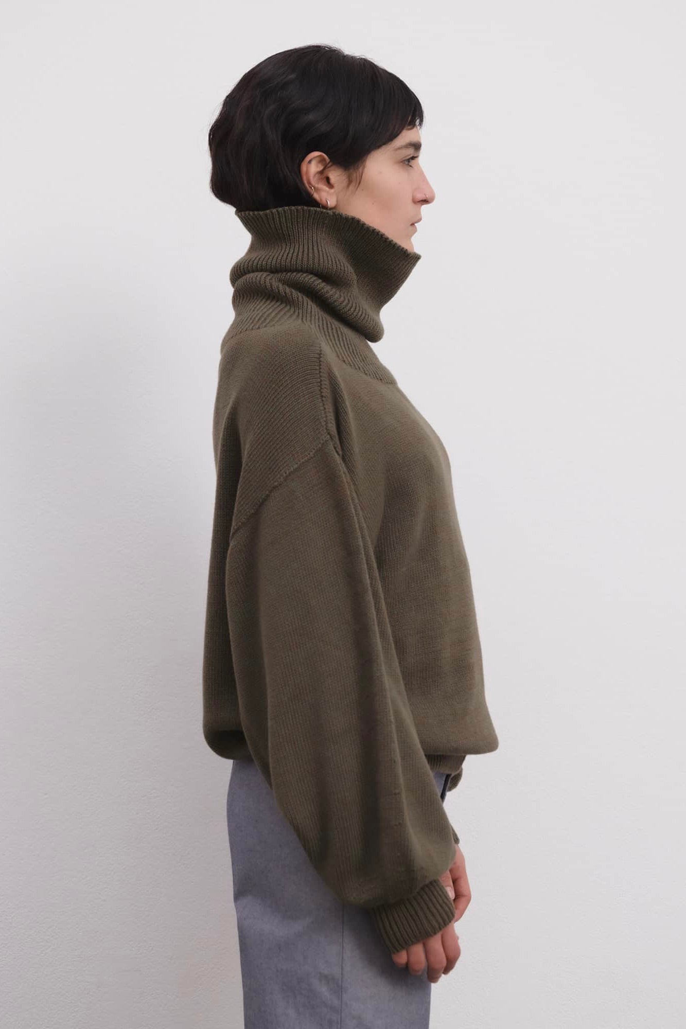 Baserange Calla Turtleneck / Green+Brown Mélange