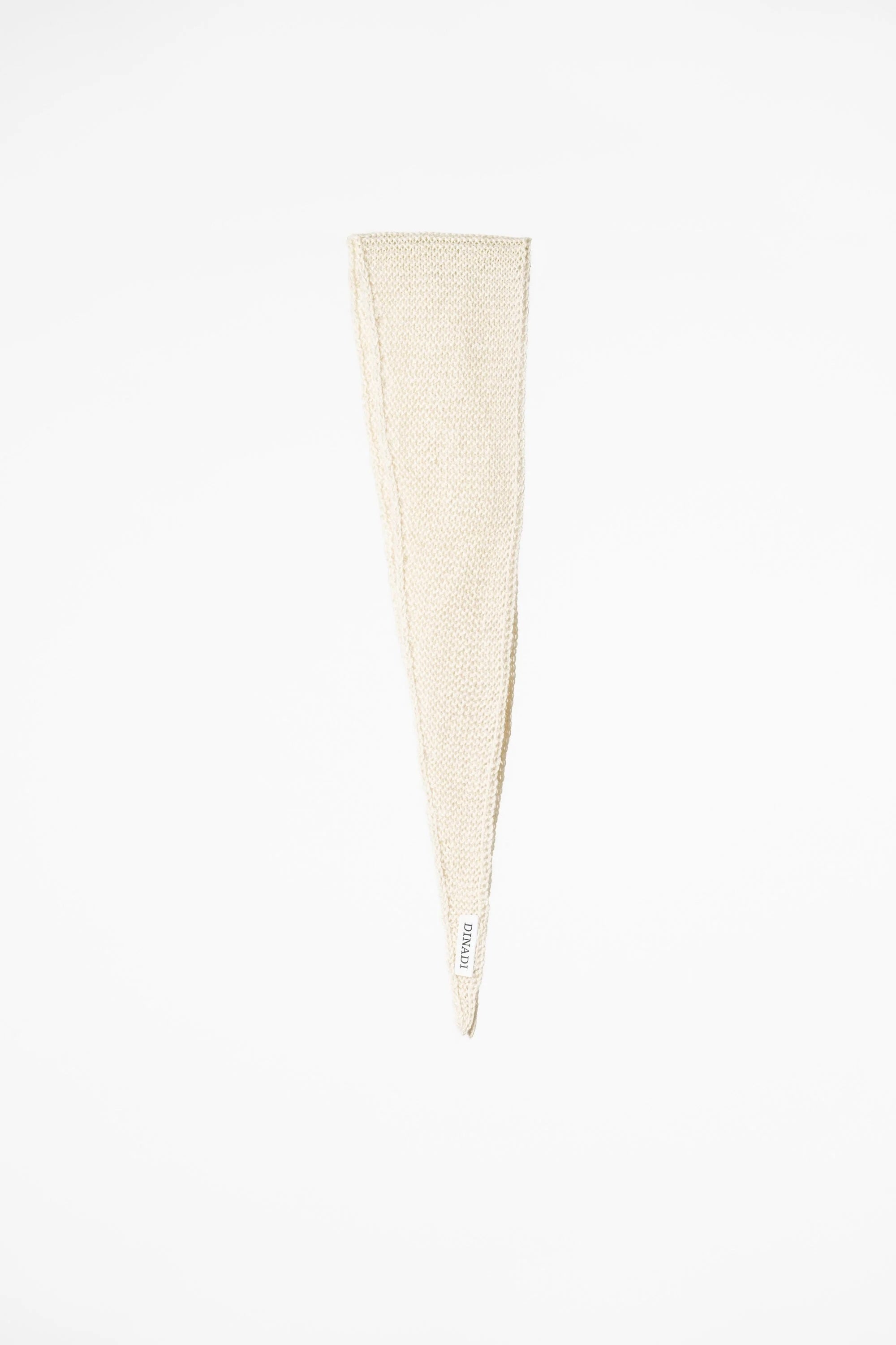 Dinadi Alpaca Handknit Garter Scarf / Ivory White
