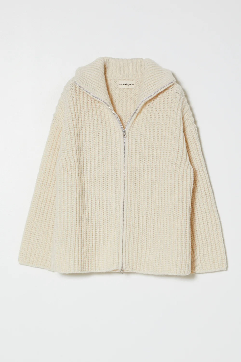 Atelier delphine Alpaca Rib Cardigan / Cream