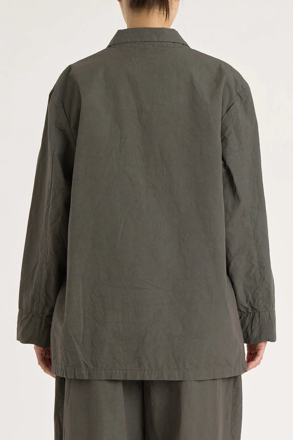 Black Crane Crinkled Blazer / Dark Grey