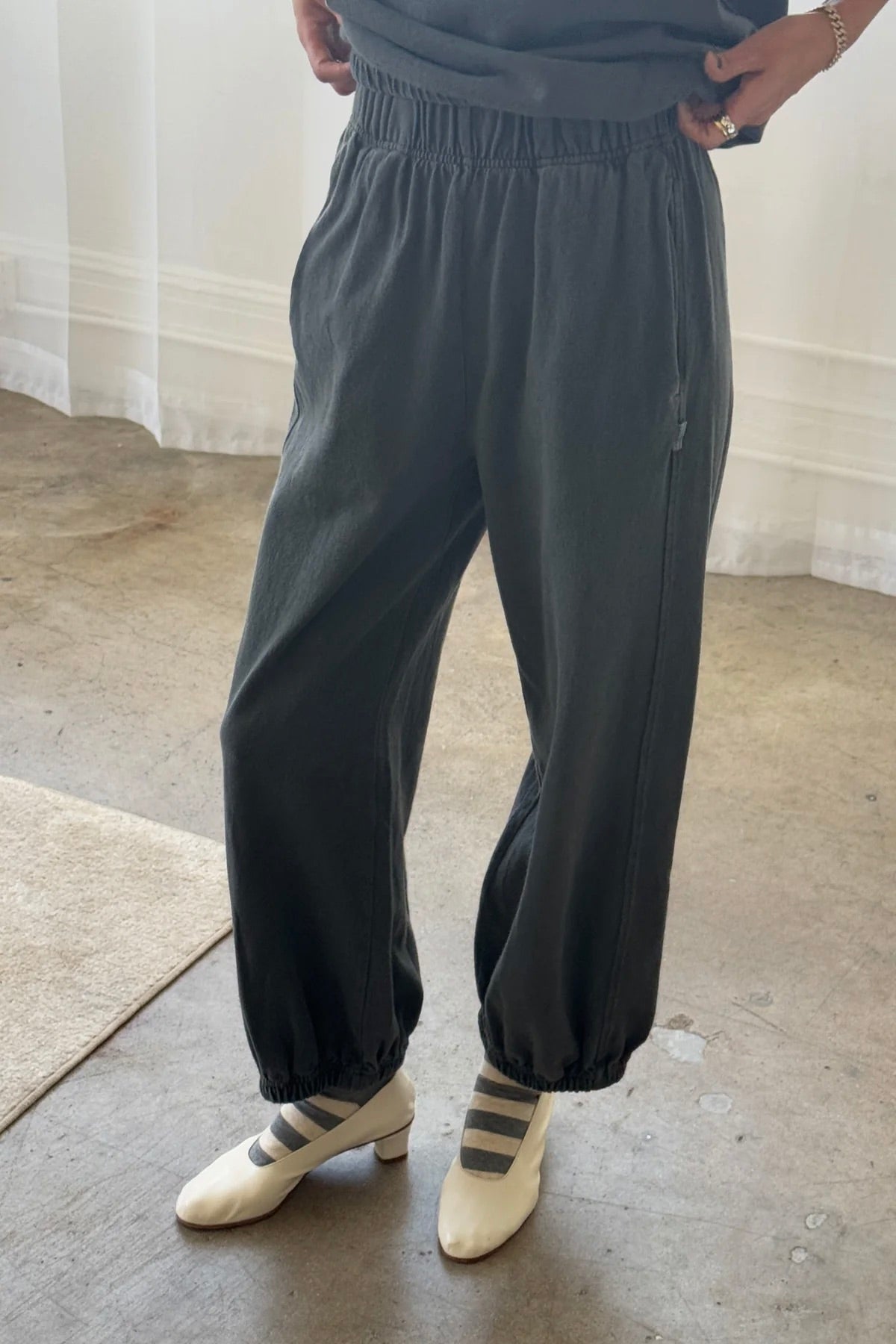 Le Bon Shoppe Cotton Jersey Balloon Pant / Coal