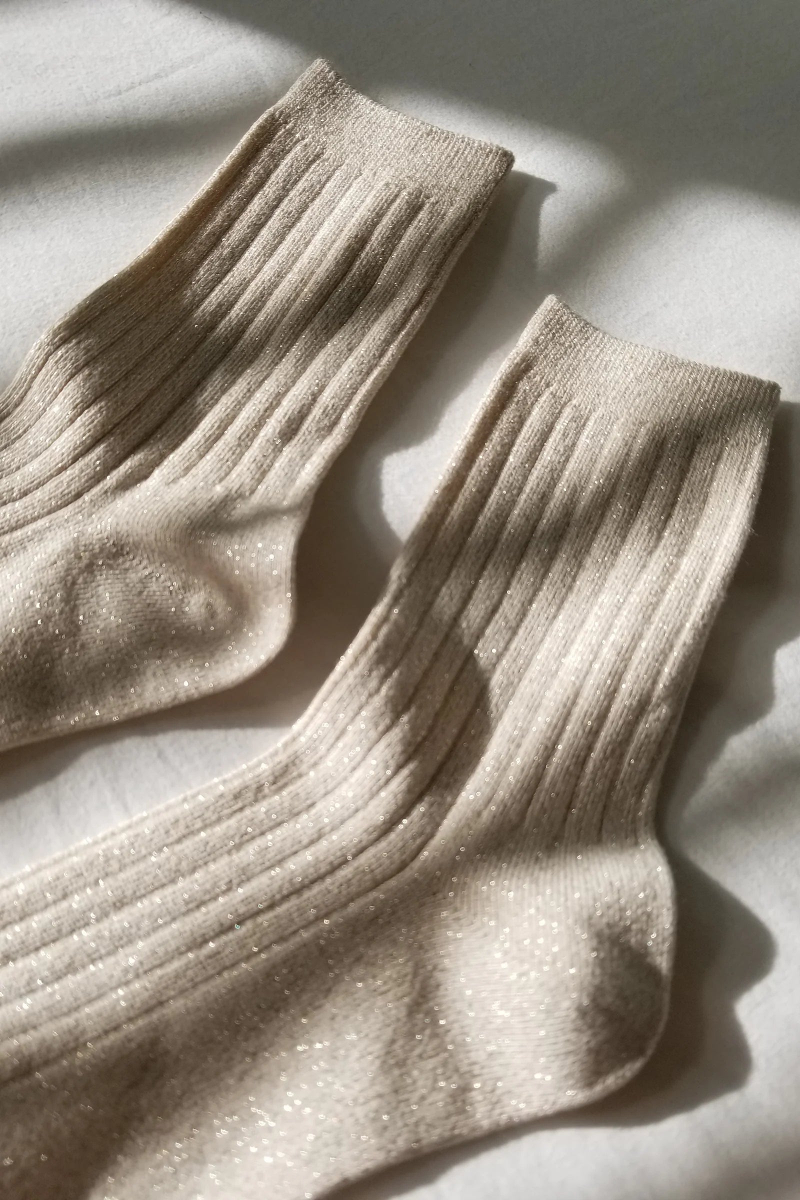 Le Bon Shoppe HER Socks / Ivory Gold Lurex