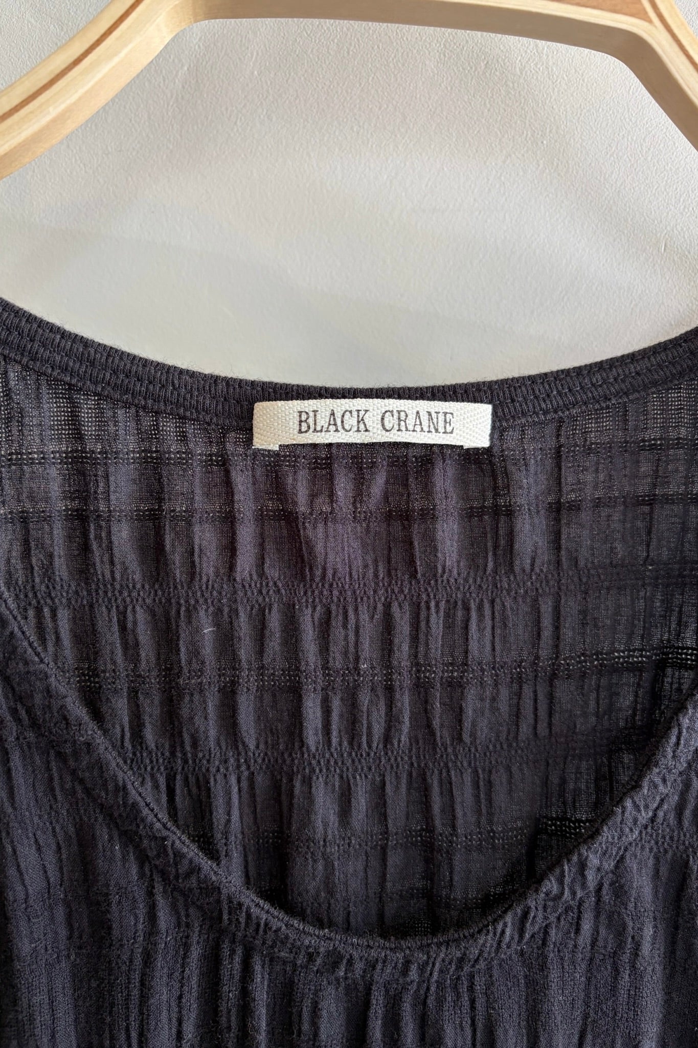 Pre-loved / Black Crane Cotton dress / Black / Small