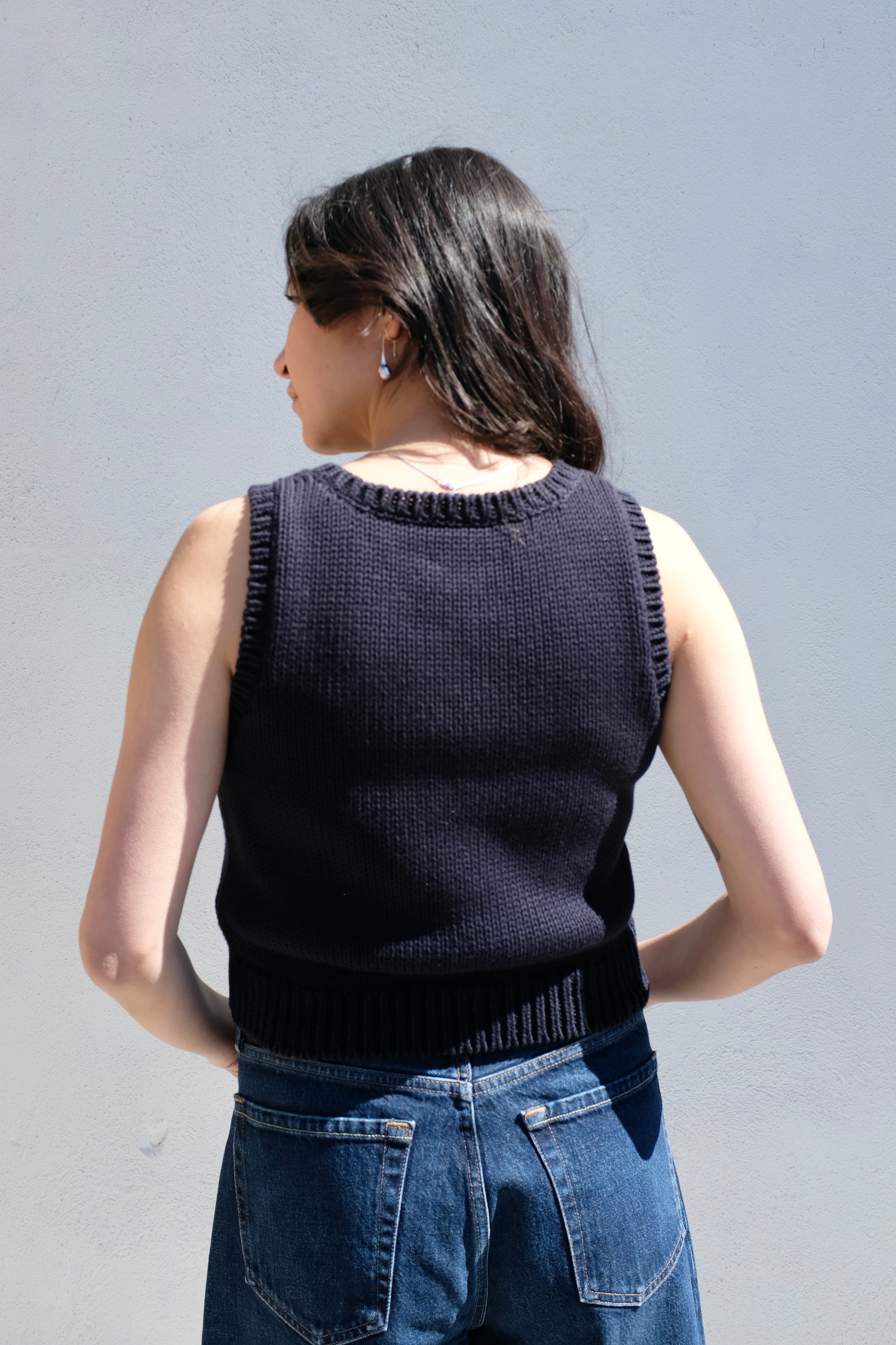 Gillian Stevens Persephone Knit Top / Navy