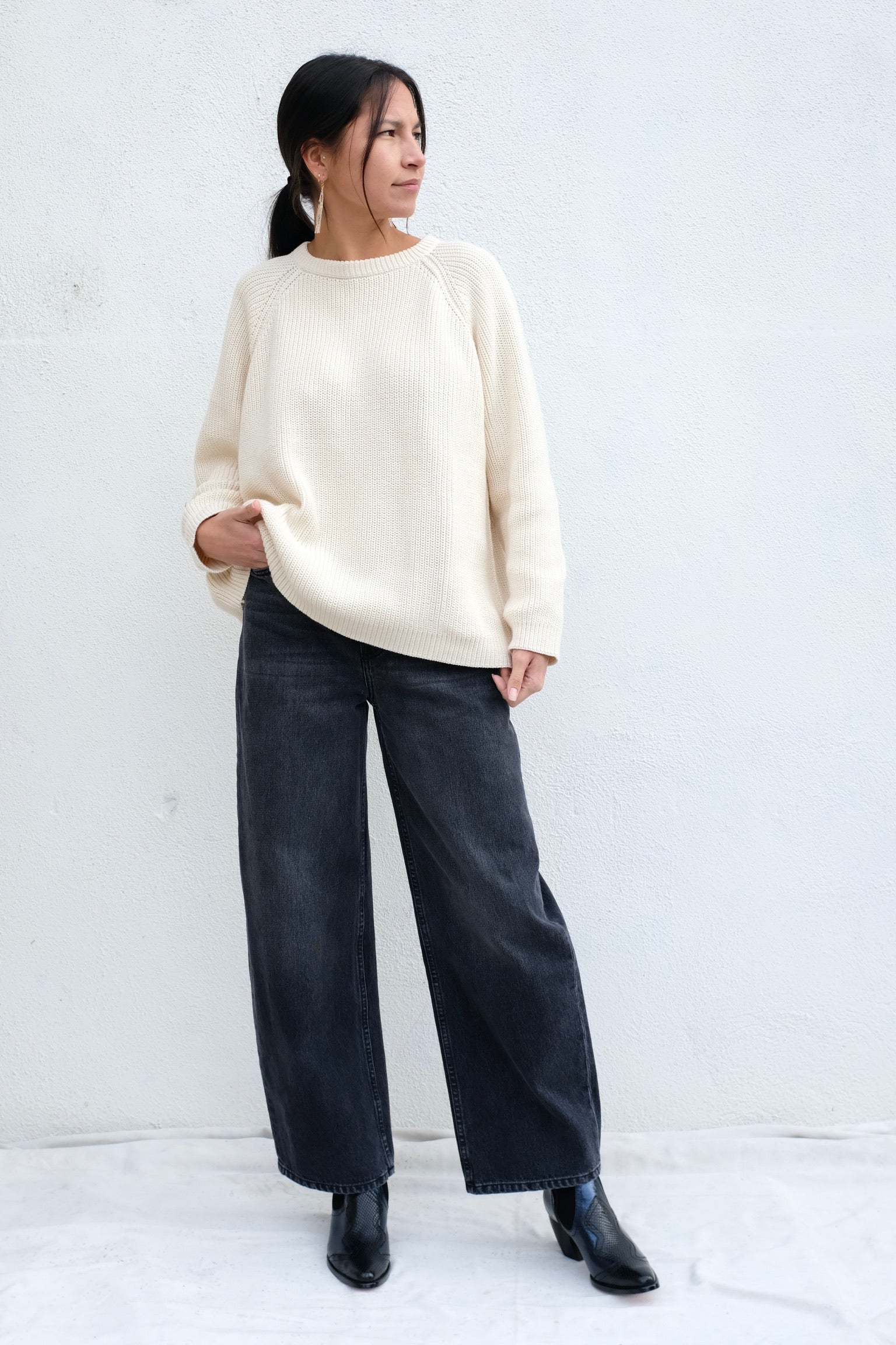 Gillian Stevens Hank Pullover / Ivory Cotton