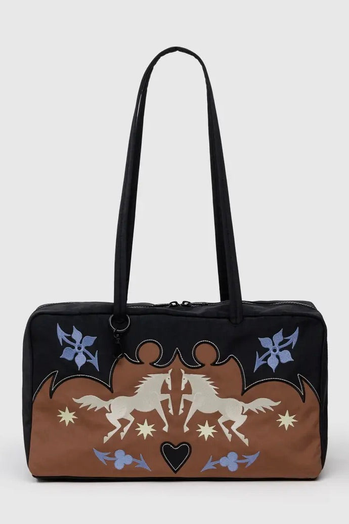 Baggu Medium Nylon Bowler Bag / Western Appliqué