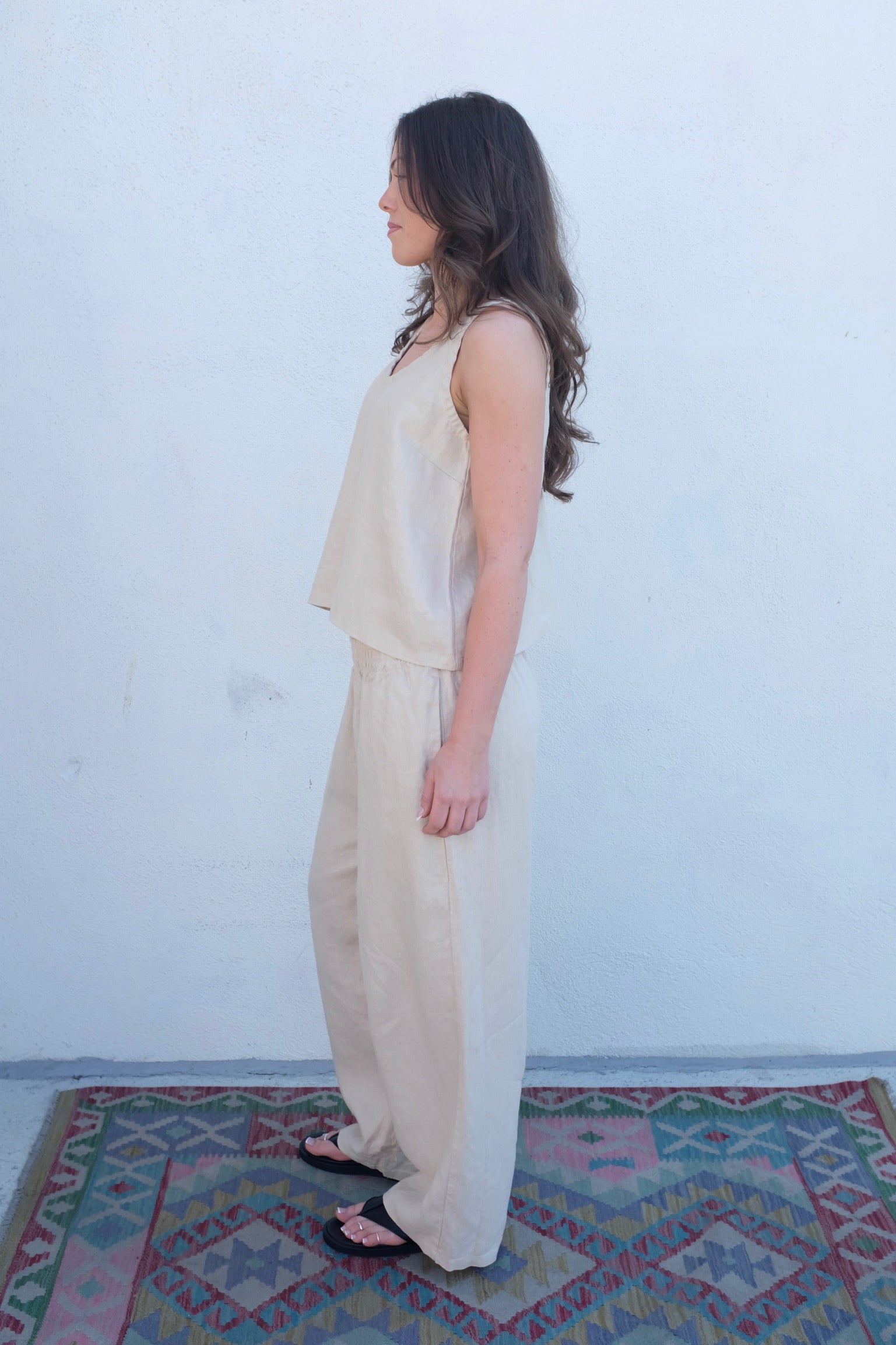 Moss Grey Nora Trouser / Chalk