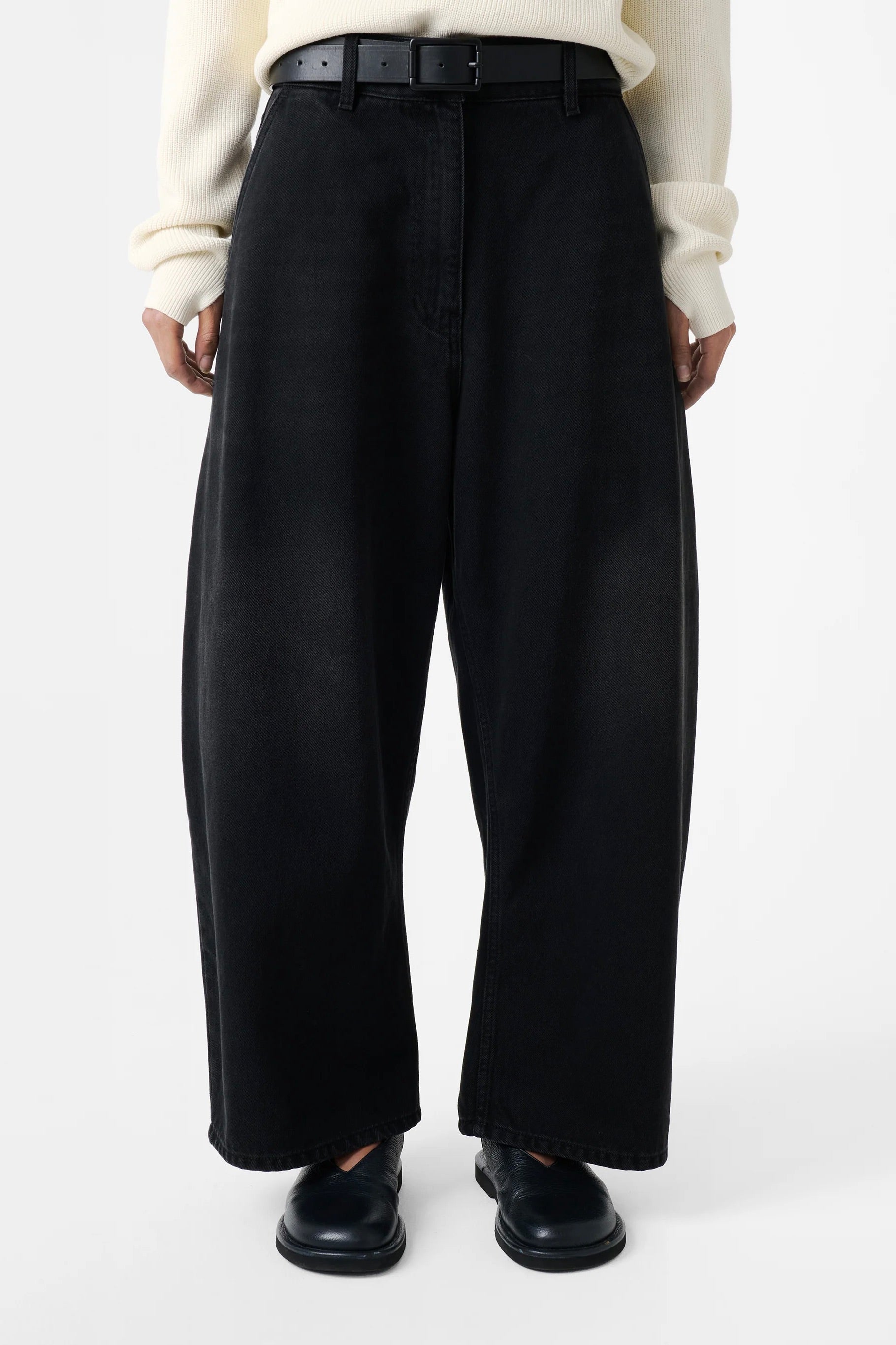 Studio Nicholson Chalco Wide Crop Denim Pant / Washed Black
